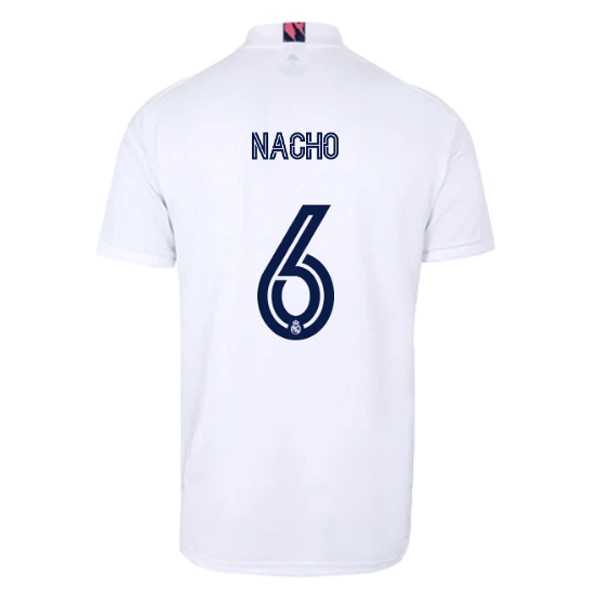 Maillot Football Real Madrid Domicile NO.6 Nacho 2020-21 Blanc